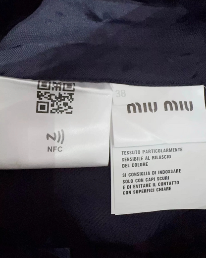 Miu Miu Denim Belted Mini Skirt Blue FR 38