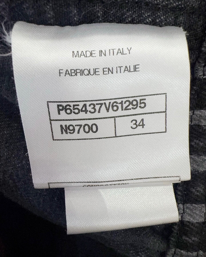 Chanel 20K Striped Denim Jacket Black, Grey FR 34