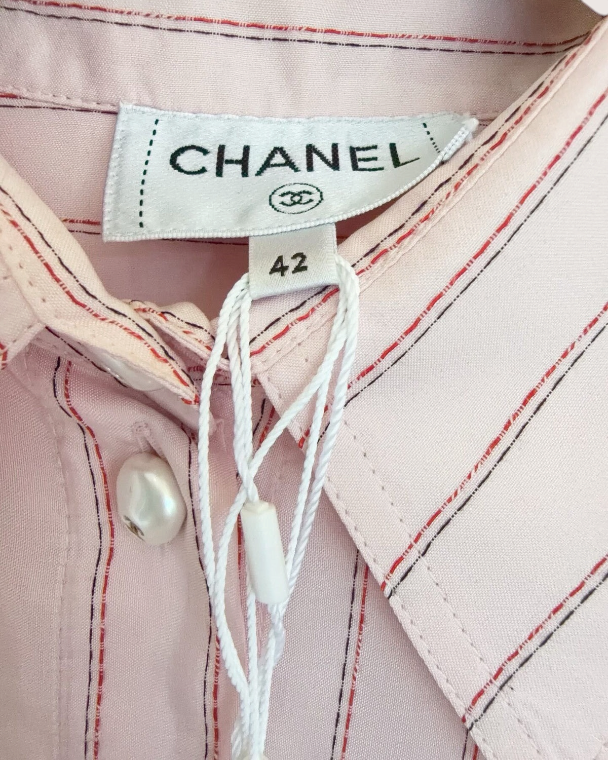 Chanel 26B Striped Shirt Pink, Red FR 42