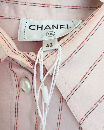 Chanel 26B Striped Shirt Pink, Red FR 42