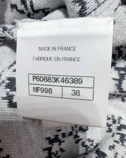 Chanel 19P CC Floral Mini Dress Navy, White FR 38
