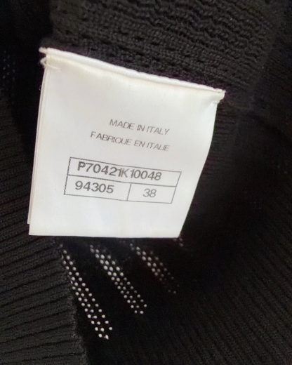 Chanel 21P Ribbed CC Cardigan Black FR 38