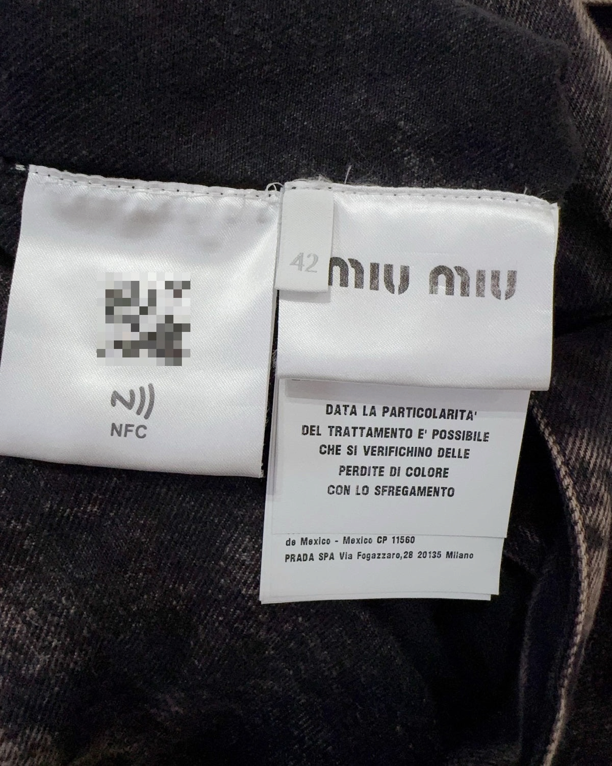 Miu Miu Distressed Denim Four-Pocket Jacket Grey, Brown IT 42