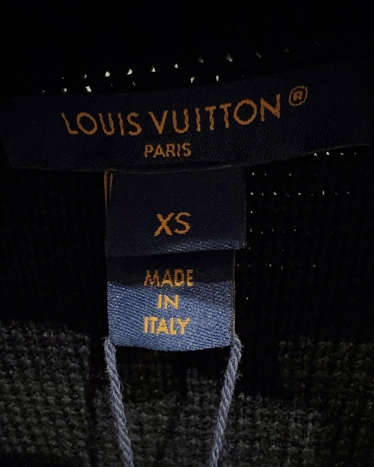 Louis Vuitton Knit Jacket Navy, Gold FR 34