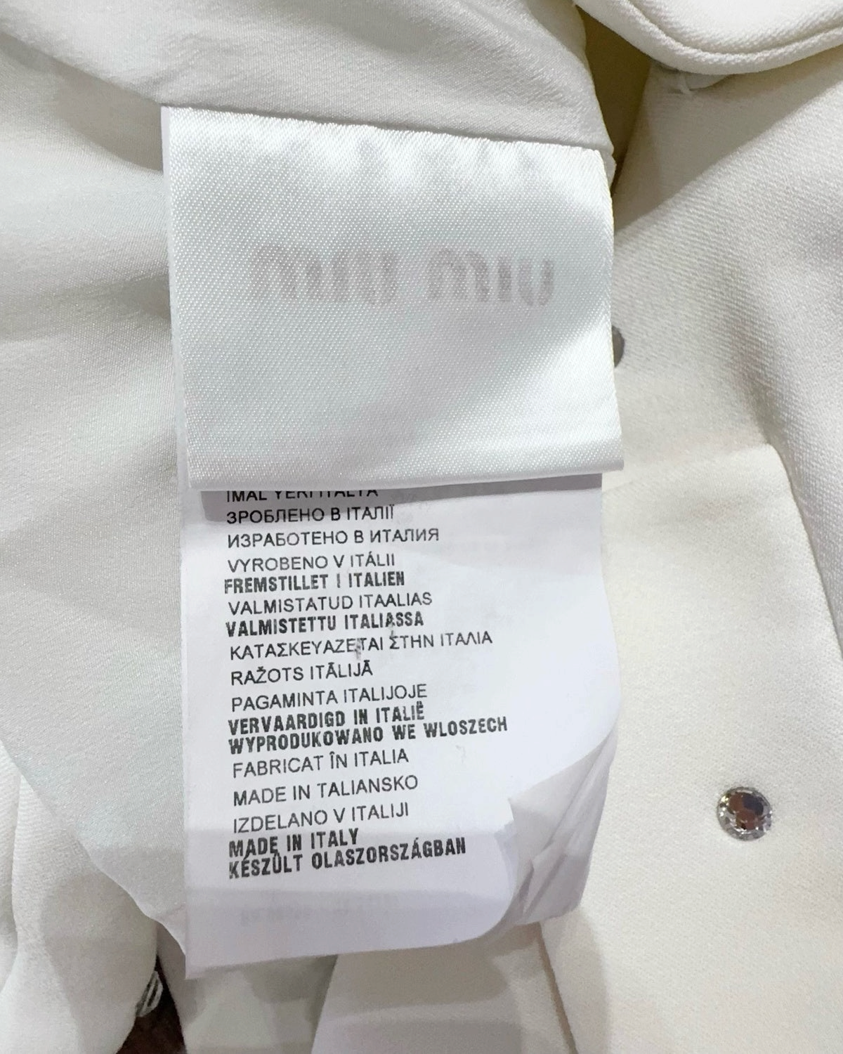 Miu Miu Crystal-Embellished Jacket White FR 36