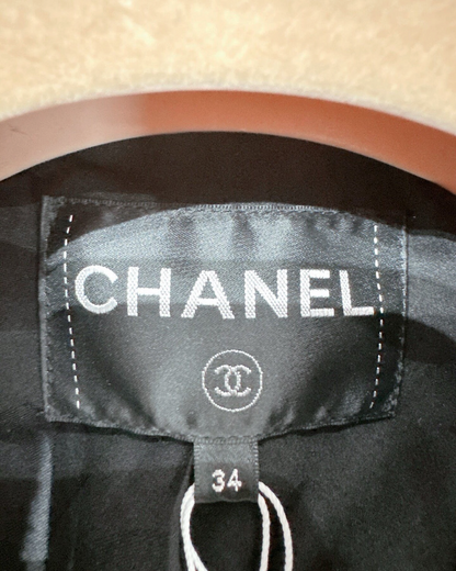 Chanel 19A Tweed Zip-Up Jacket Black, Gold FR 34