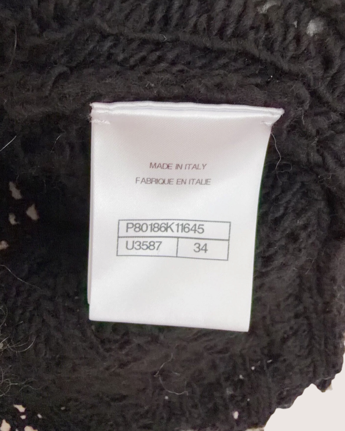 Chanel 25B Wool Cable Cardigan Black, Beige/Ecru FR 34
