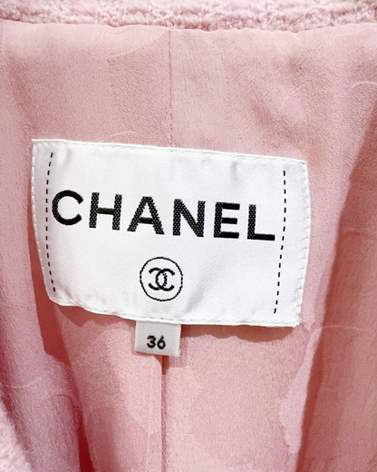 Chanel 22K Tweed Jacket Pink FR 36
