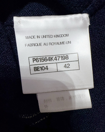 Chanel Cashmere Egyptian Sweater Navy, Gold FR 42