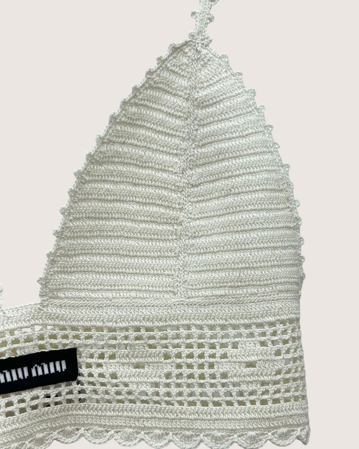 Miu Miu Crochet Triangle Bralette Beige/Ecru IT 40