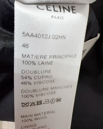 Celine Glen-Check Wool Jacket Beige/Ecru, Grey, Multicolor