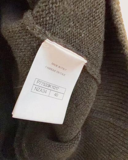 Chanel 24A Cashmere Zip-Up Collared Vest Grey FR 40