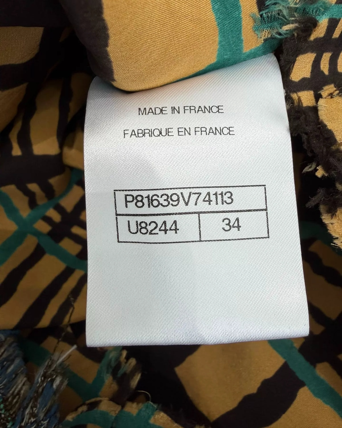 Chanel 26S Plaid Tweed Jacket Green, Brown, Blue FR 34