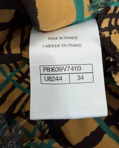 Chanel 26S Plaid Tweed Jacket Green, Brown, Blue FR 34
