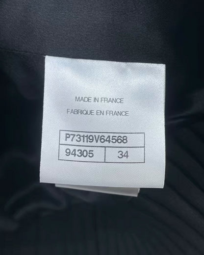 Chanel 22A Crystal-Embellished Zip-Up Tweed Jacket Black FR 34