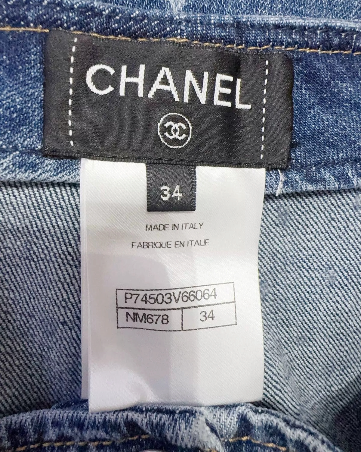 Chanel CC Straight-Leg Jeans Blue FR 34