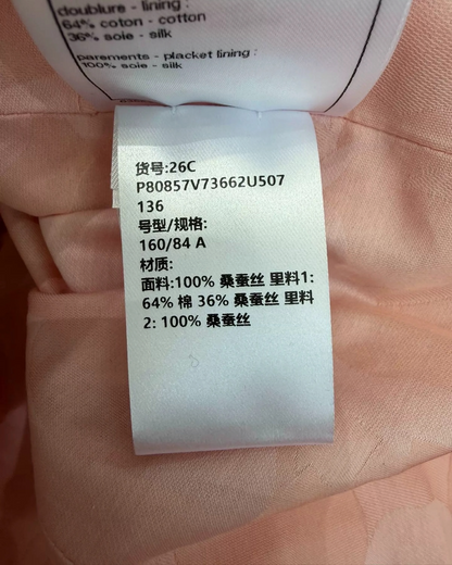 Chanel 26C Silk Cropped Logo CC Shirt Pink FR 36