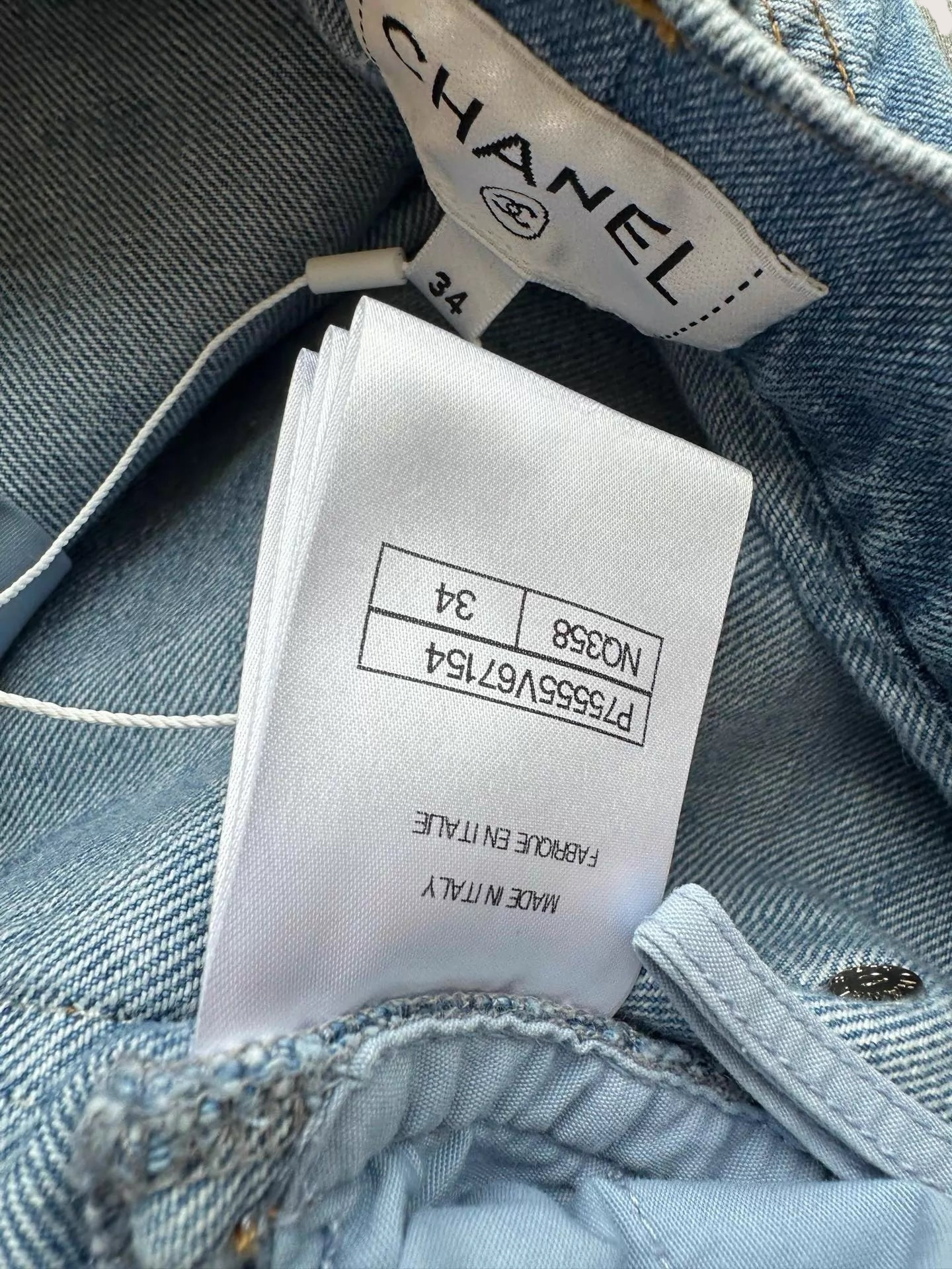 Chanel 23B CC Monogram Straight Denim Jeans