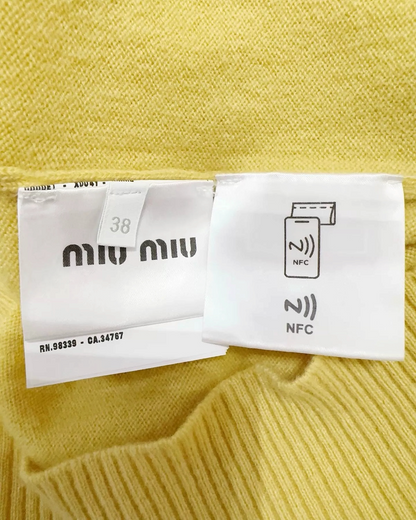 Miu Miu Short-Sleeve Sweater Yellow FR 38