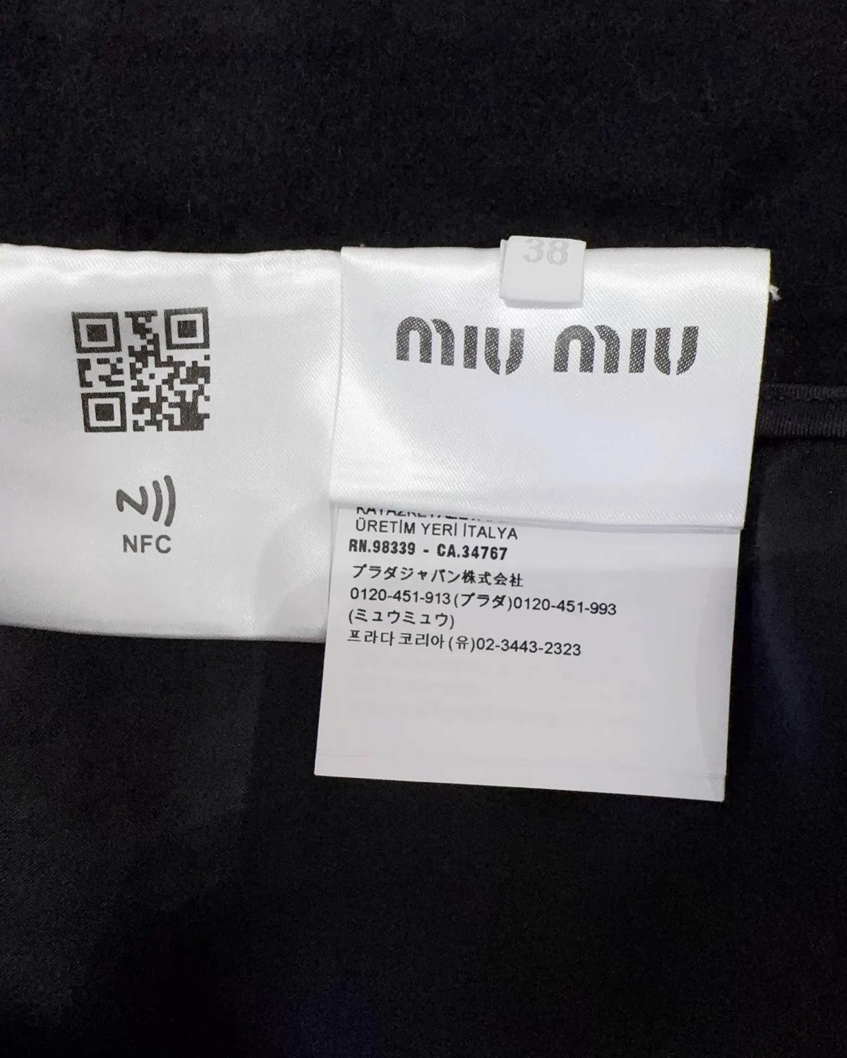 Miu Miu Wool Mini Skirt Black FR 38