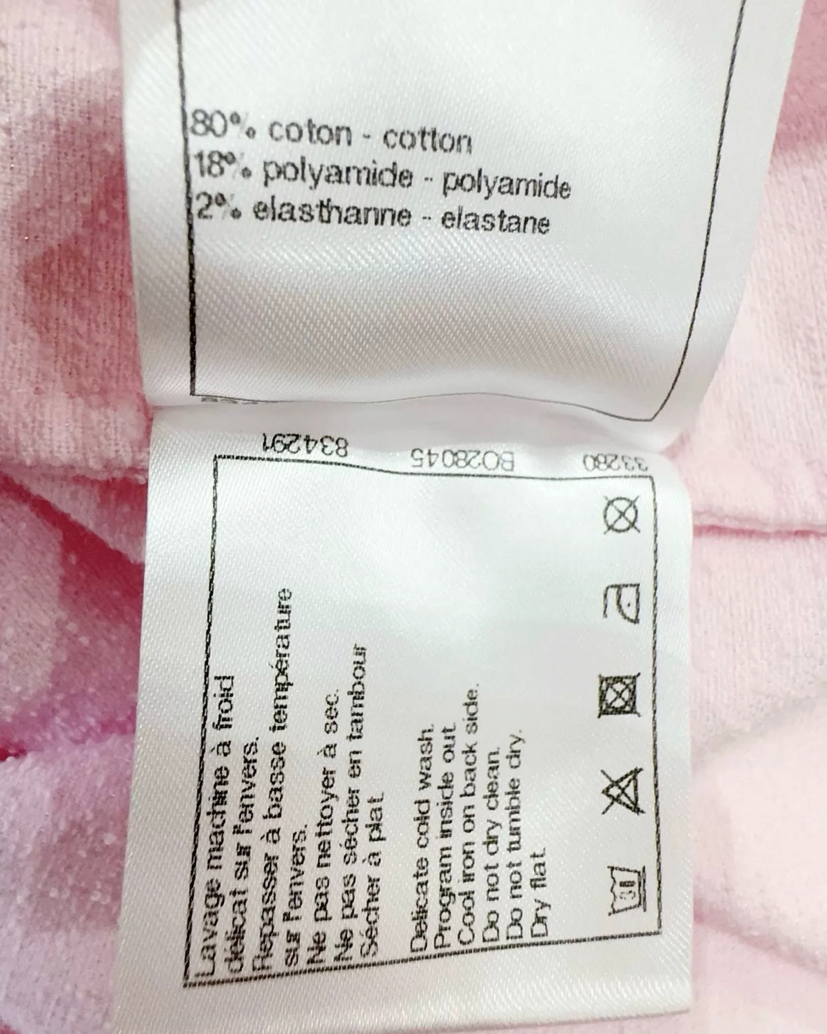 Chanel 19C La Pausa Logo Striped T-Shirt Pink, Black FR 34