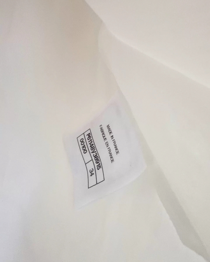Chanel 19S Logo Short-Sleeve Pocket Shirt White, Black FR 34