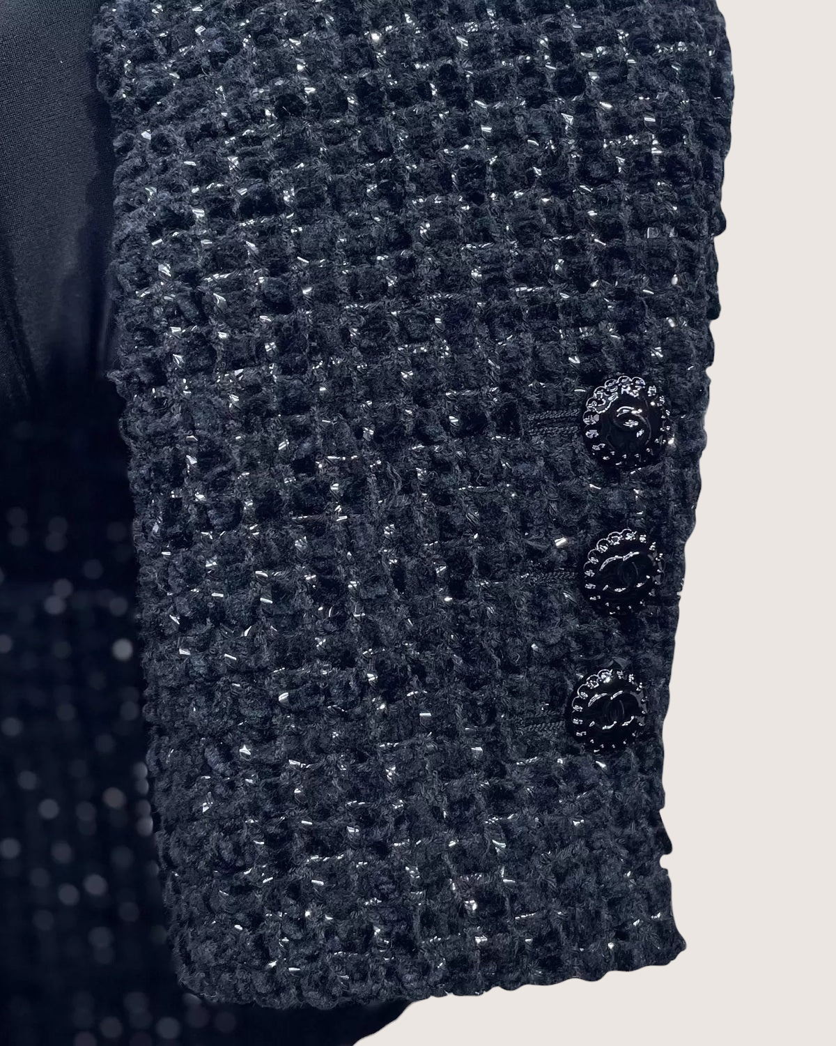 Chanel 22B Tweed Jacket Black FR 36