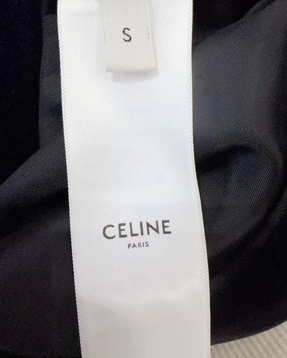 Celine Triomphe Velvet Track Jacket Navy, White FR 36
