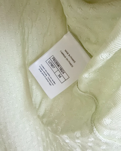 Chanel 26P V-Neck Fringe Cardigan Green FR 34
