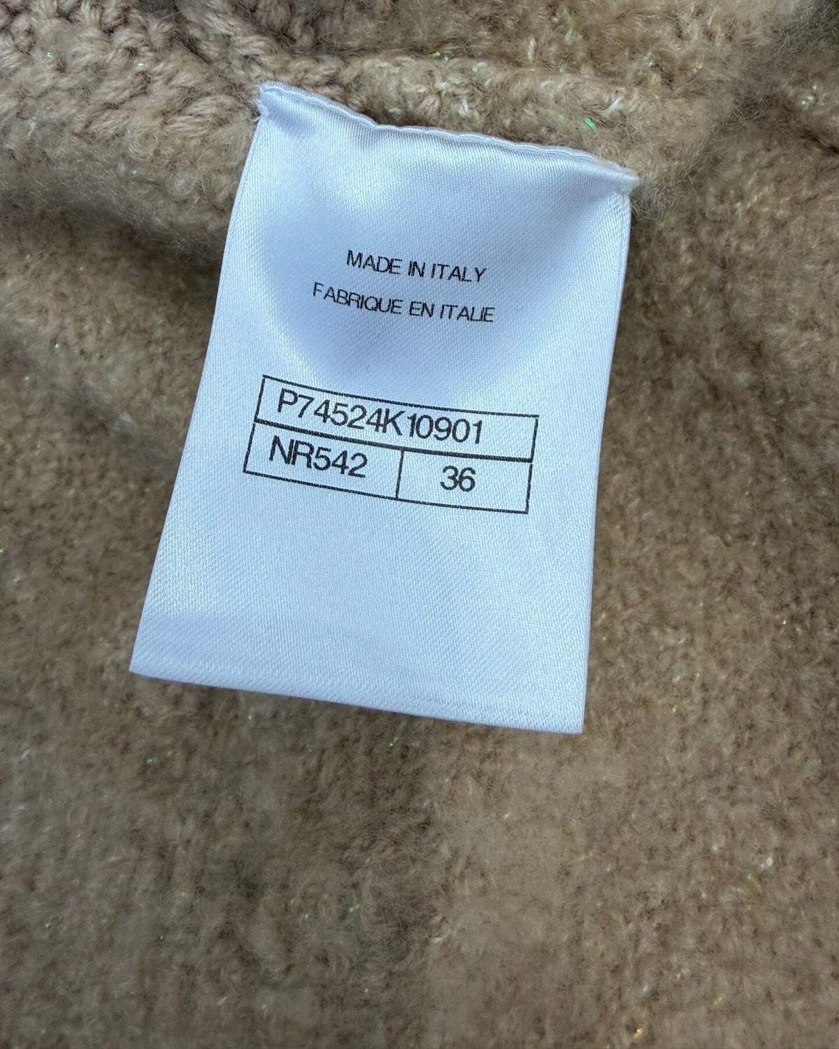 Chanel 23N Coco Neige Belted Long Cardigan Beige/Ecru FR 36