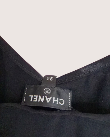 Chanel 24B Ruffle Top Black FR 34