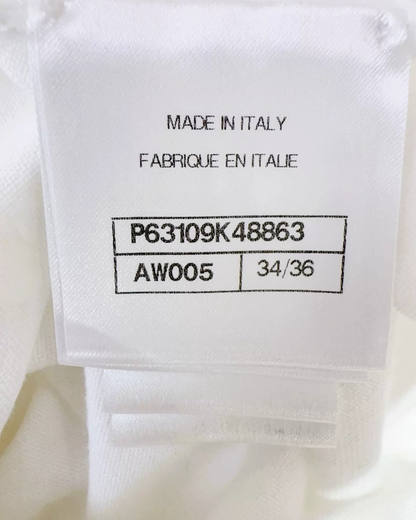 Chanel 22S Openwork Logo T-Shirt White FR 34/36