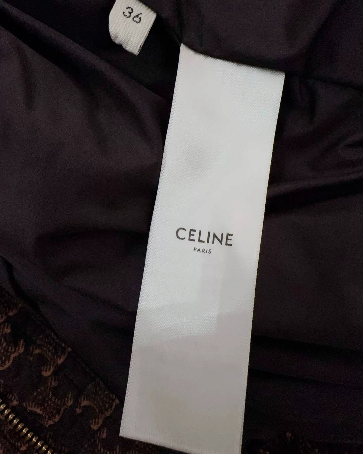 Celine Monogram Puffer Jacket Navy, Brown FR 36