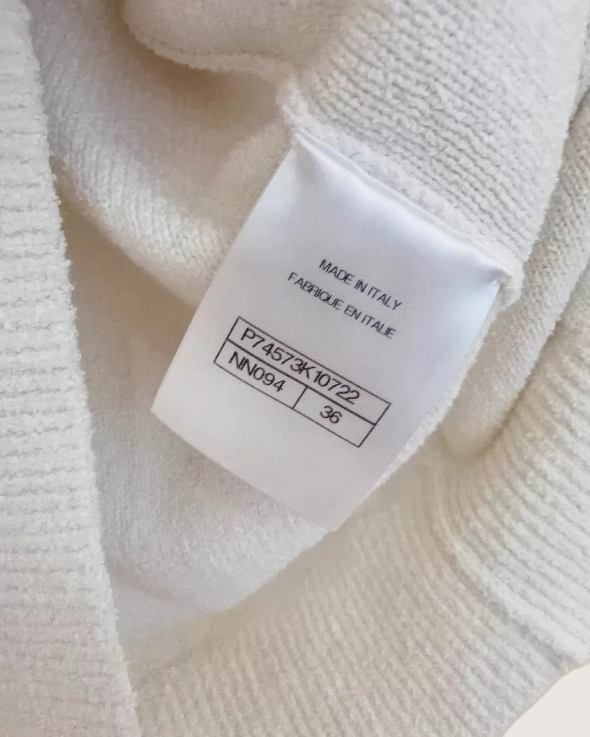 Chanel Bouclé-Trim Polo Sweater Beige/Ecru, Black FR 36