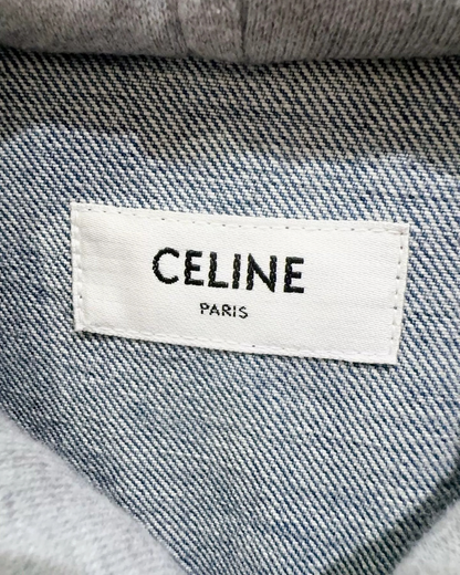 Celine Denim Hooded Jacket Blue, Grey FR 34
