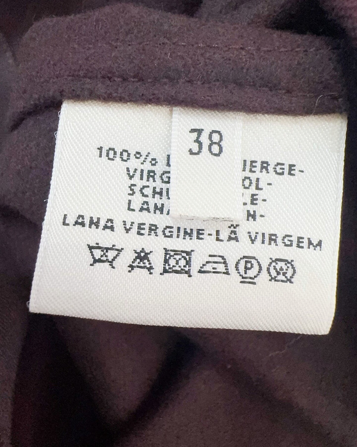 Hermès Wool Belted Mid-Length Skirt Burgundy FR 38