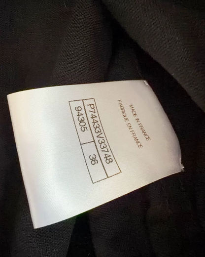 Chanel 23P Sequined Tweed-Trim Jacket Black FR 36