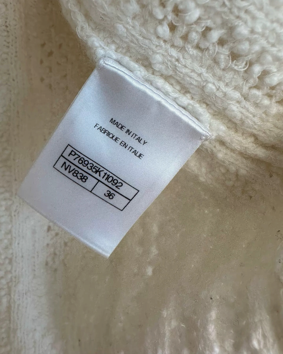 Chanel 24P Crewneck Sweater Beige/Ecru, Pink FR 36