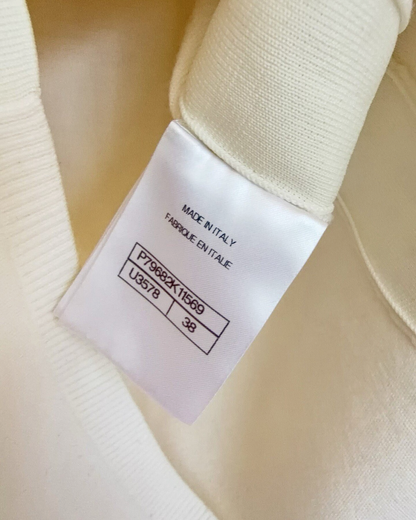 Chanel 25N Coco Neige Wool Contrast-Trim Turtleneck Sweater Beige/Ecru, Black FR 38
