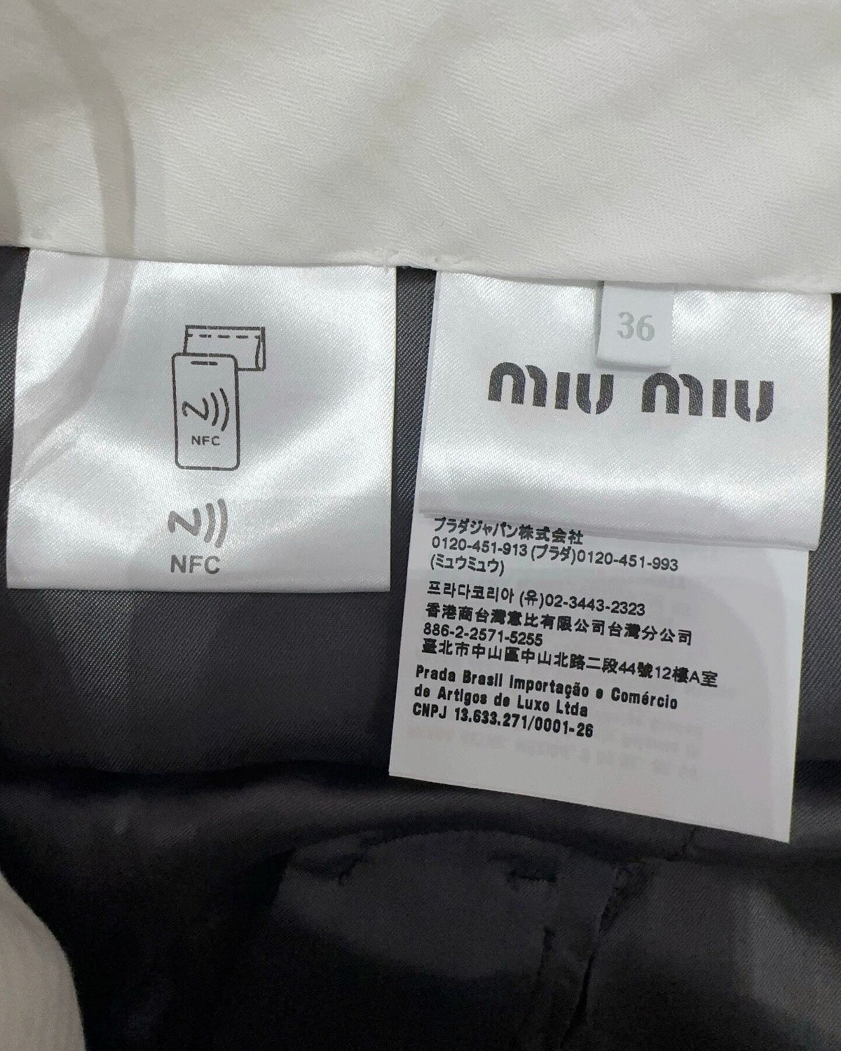 Miu Miu Wool Layered Mini Skirt Grey, Blue FR 36