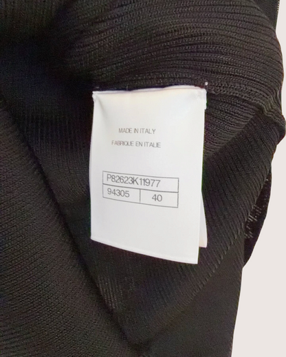 Chanel 26A Ribbed Cardigan Black FR 40