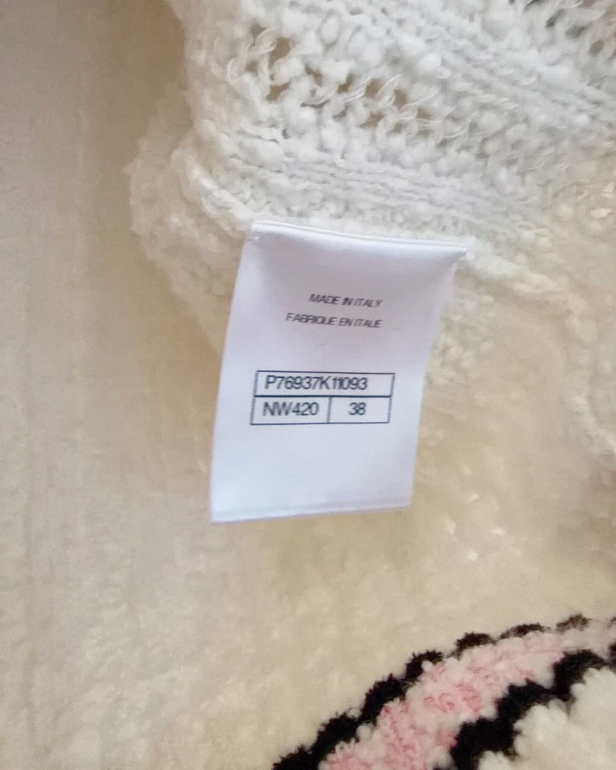Chanel 24P Cable Cardigan White, Pink, Black FR 38