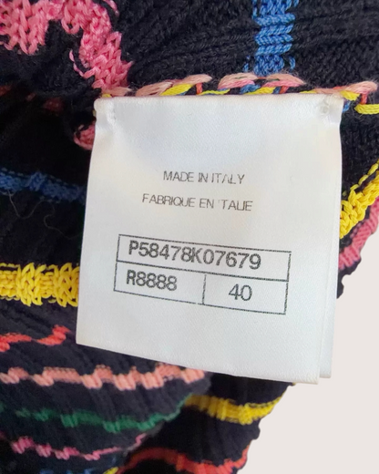 Chanel 18P Striped Mini Dress Black, Multicolor FR 40