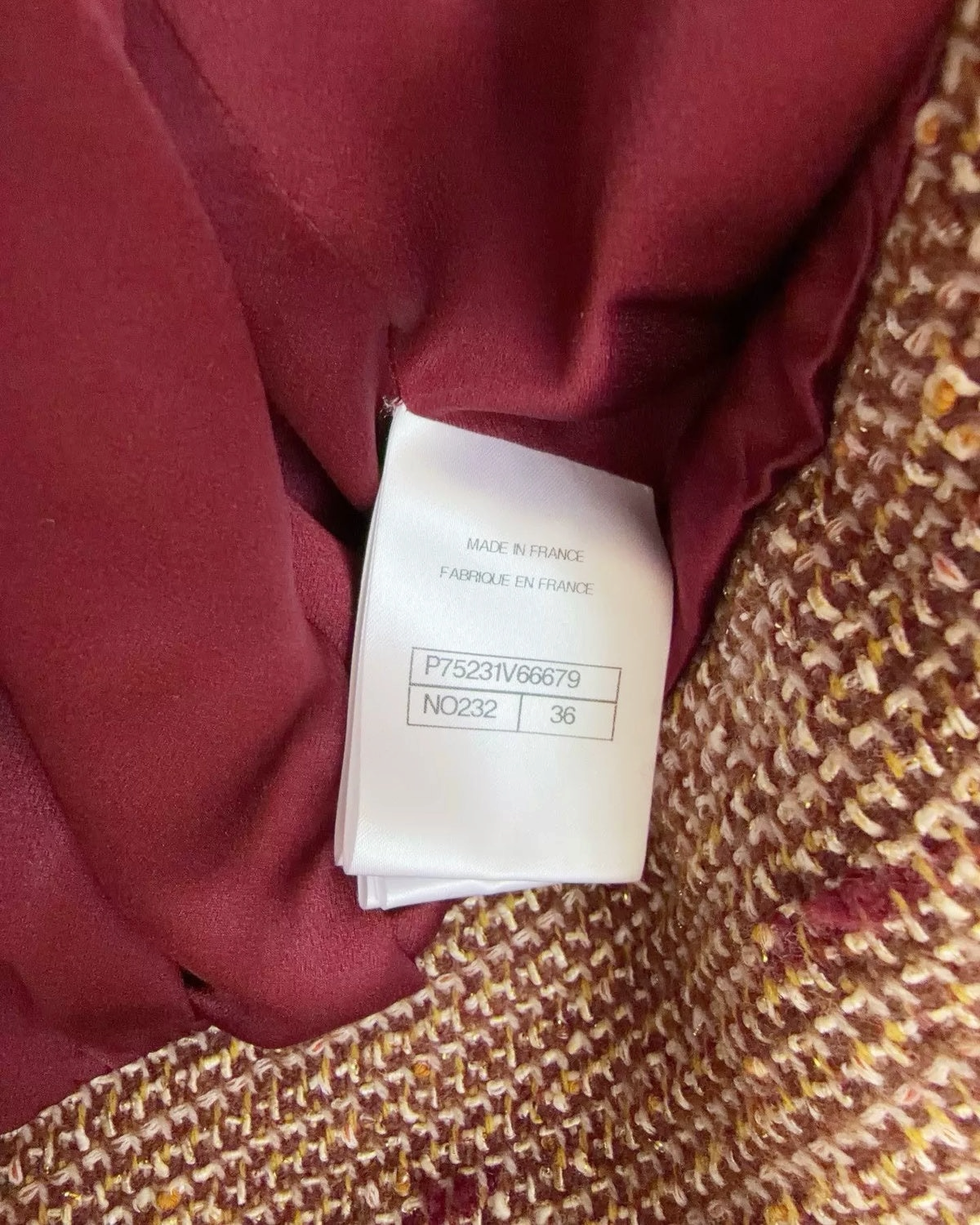 Chanel 23A Tweed Vest Brown, Burgundy FR 36