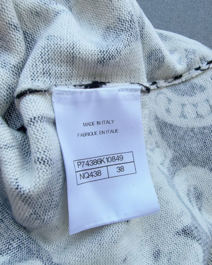 Chanel 23N Coco Neige Cashmere Jewelry-Print Cardigan Black, White FR 38