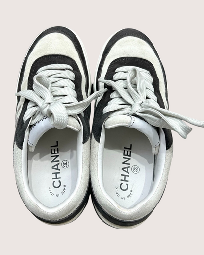 Chanel 23P Panda Suede CC Shoes Black, White EU 36.5