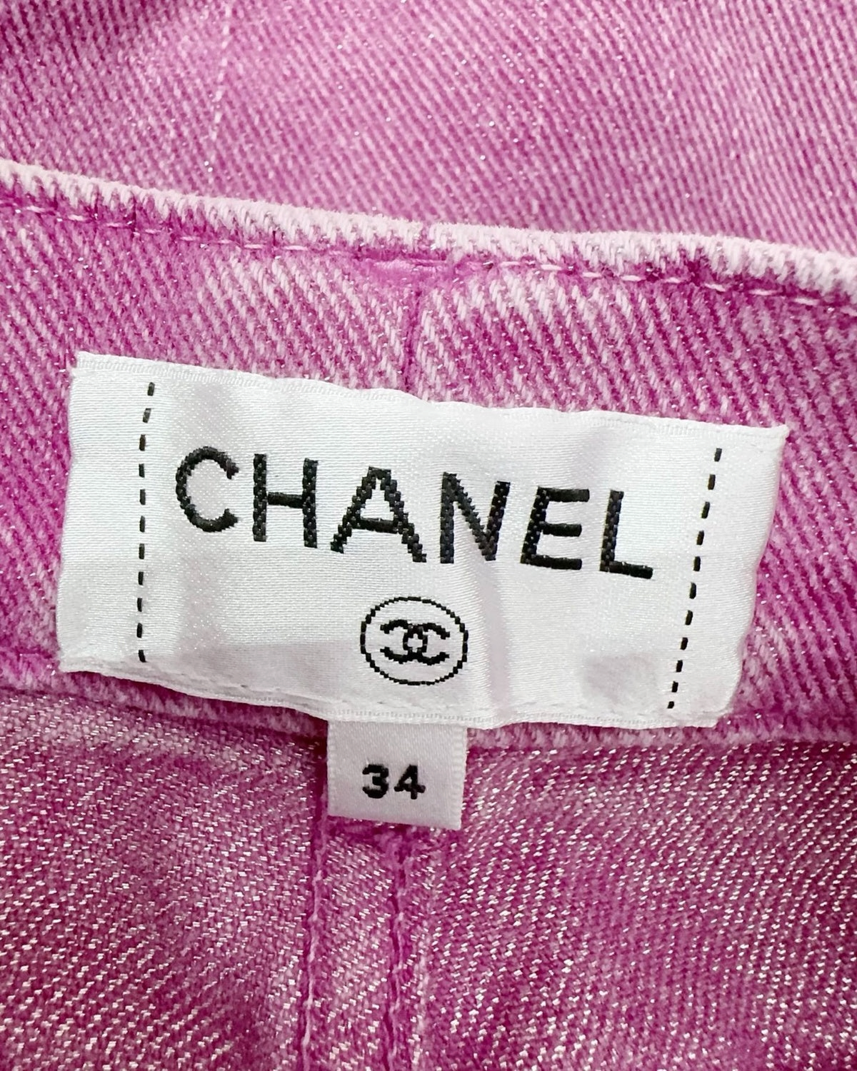 Chanel 23C Denim High-Waisted Jeans Purple, Pink FR 34