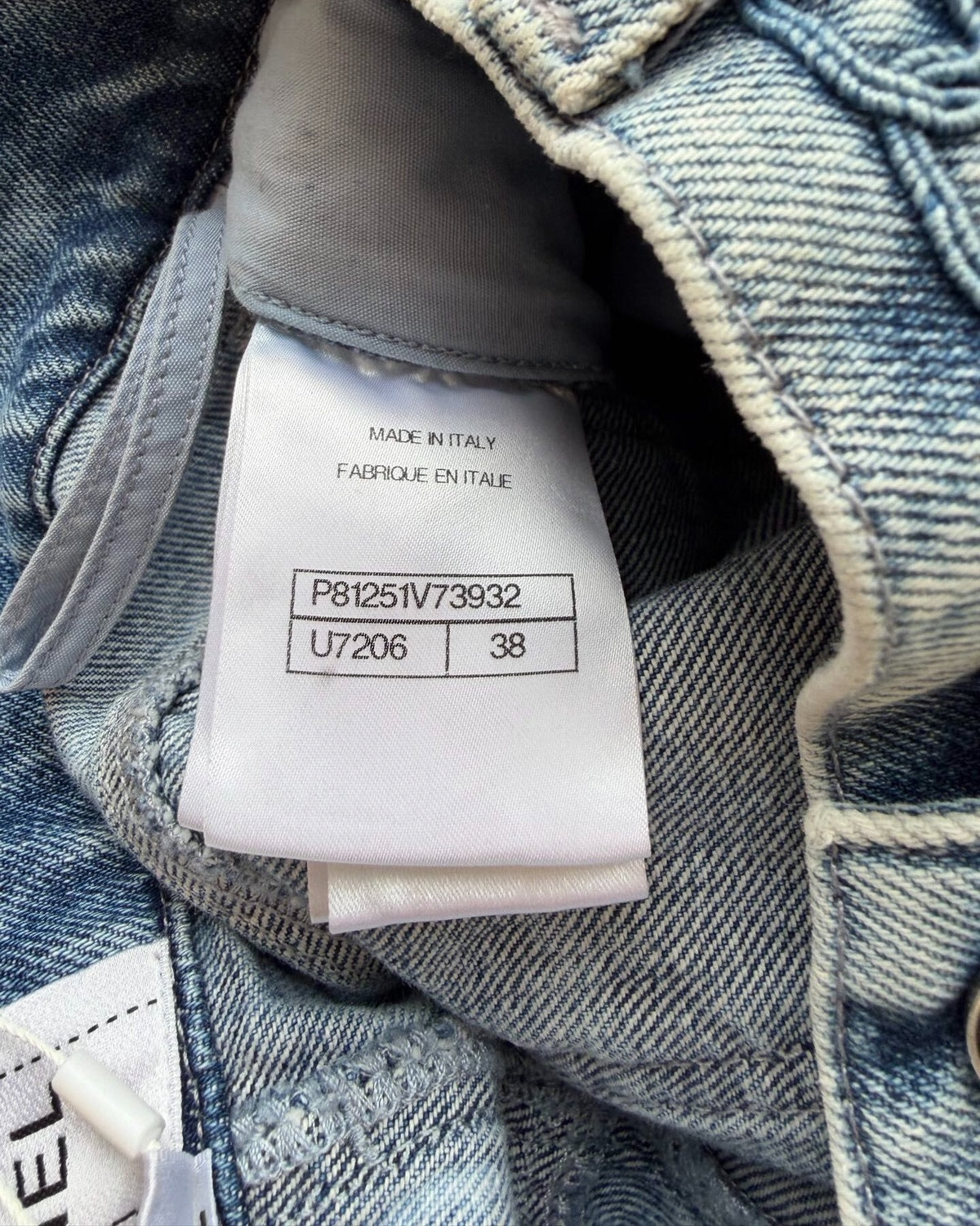 Chanel 26P Braided-Trim Wide-Leg Denim Jeans Blue FR 38