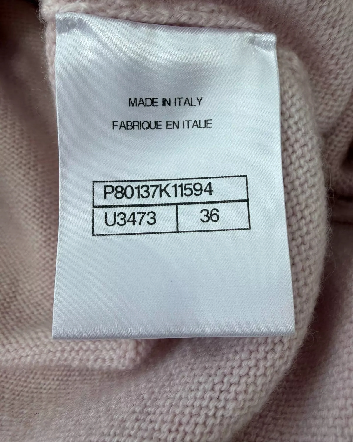 Chanel 25B Cashmere Tie Cardigan Pink FR 36