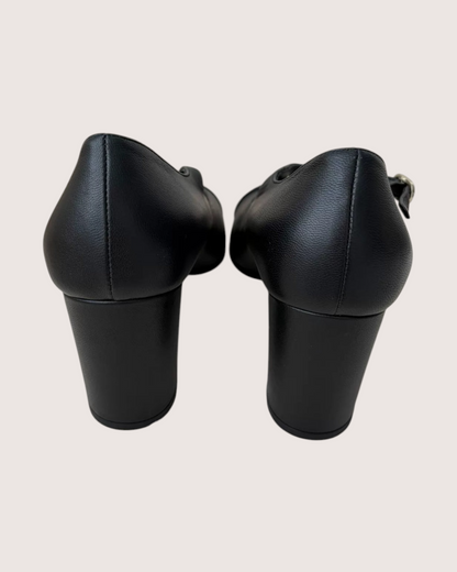 Chanel 23B Mary Jane Pumps Black EU 38
